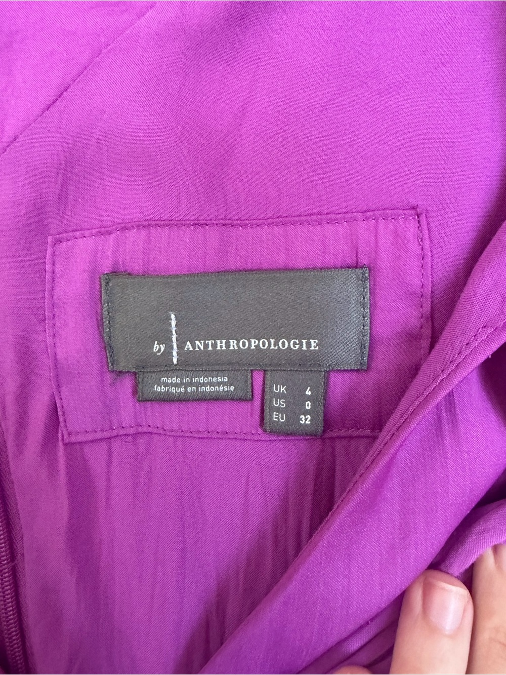 Anthropologie Purple Pleated V-Neck A-Line Dress - Picture 2 of 3